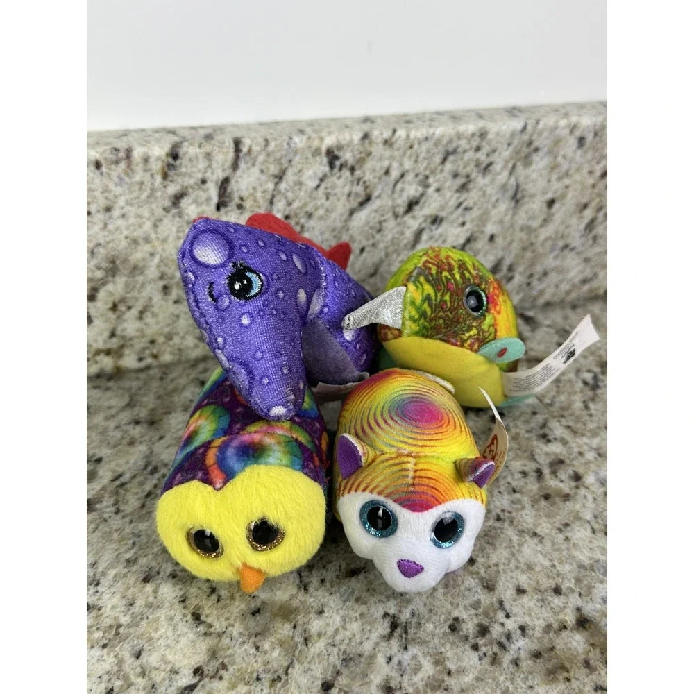 USED TY MINI TEENY BEANIE BABIES BOOS MCDONALS HAPPY MEAL LOT OF 4